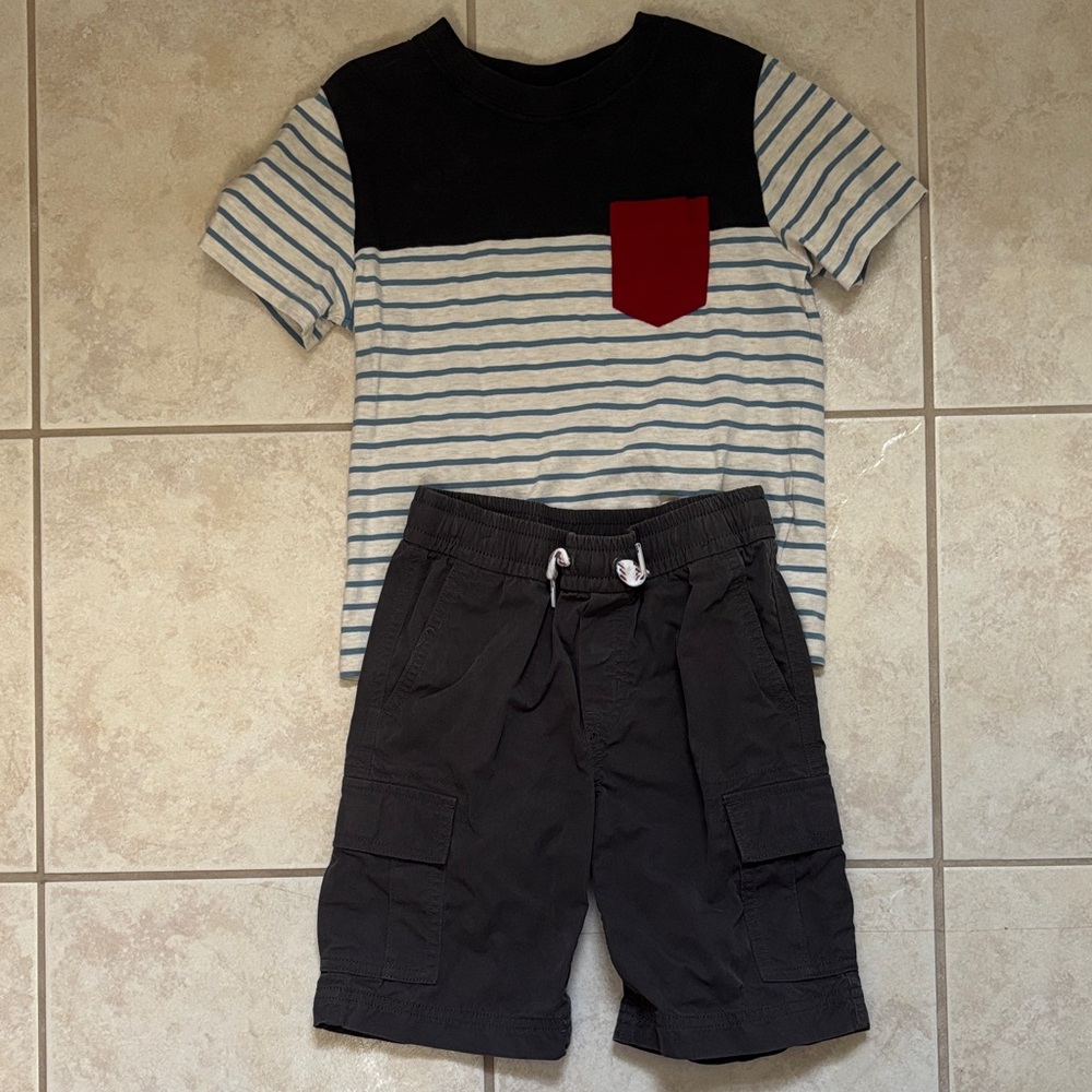 Hanna Andersson Black Shorts with Red Stitching